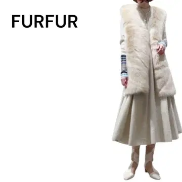 FURFUR 멀티 보더 슬리브 드레스 그레이