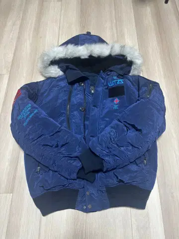 BAL METALIC NYLON HOODED BOMBER JACKET