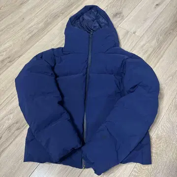 네이비 후드 부착 다운 자켓 M