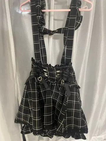 LIZLISA 레이스업 서스펜더 치마바지