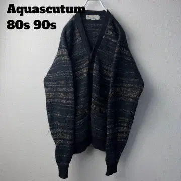 [ 극레어/샤기 느낌 ] 90s Aquascutum 울 가디건 블랙 L