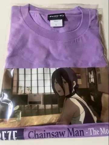 새상품 극장판 체인소 맨 레제 편 T셔츠 장면 사진 레제 L 사이즈
