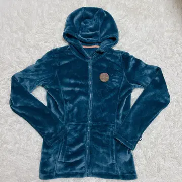 ROXY 벨벳 플리스 자켓 후드 부착 다크 틸 사이즈 M