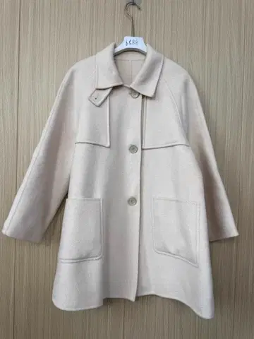 베이지 울 혼방 피 코트