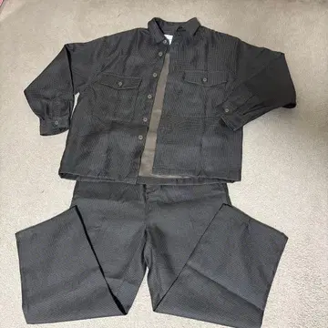 THE SHOP TK 다크 브라운 체크 무늬 셋업 L 사이즈