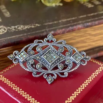 빈티지 기하학 필리그리 마카사이트 빈티지 브로치