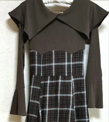 다즐린 빅 컬러 체크 코르셋 원피스