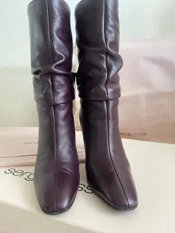 sergio rossi 버건디 롱 부츠