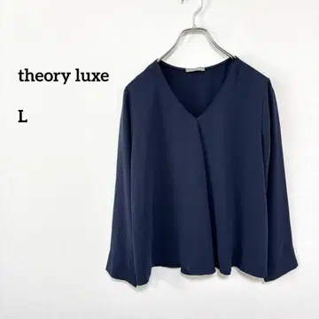 theory luxe 네이비 V넥 긴팔 셔츠 L 40 일본제 d143