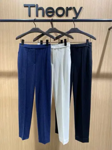 theory 따뜻한 팬츠 압축 울 핀턱 슬림 팬츠 데님풍 컬러 2