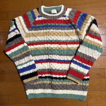 뷰티앤유스 유나이티드 애로우즈 케이블 짜임 니트 멀티 컬러 M