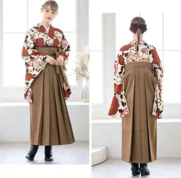 꽃무늬 하카마 스타일 기모노 졸업식