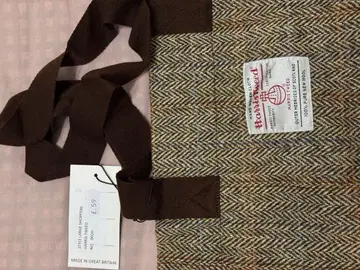 해리스 트위드 토트백 브라운 계열