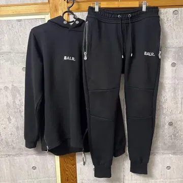 BALR. 보라 후드티 셋업 메탈 로고 상의 S 하의 XS