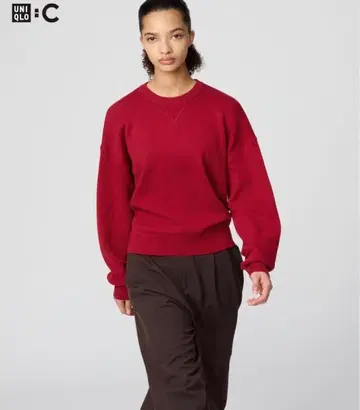 스무스 코튼 크루넥 스웨터 레드