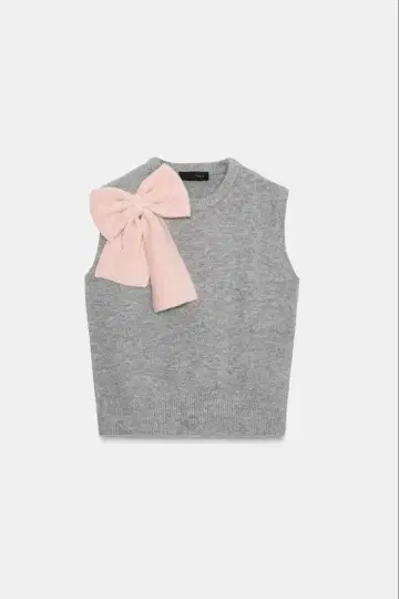 인기 zara 핑크 리본 니트 베스트