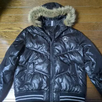 Y2K 00s 블랙 퍼 다운 자켓