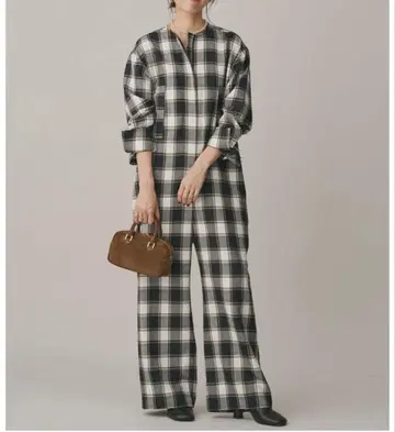 NELL 체크 긴팔 올인원 택 포함