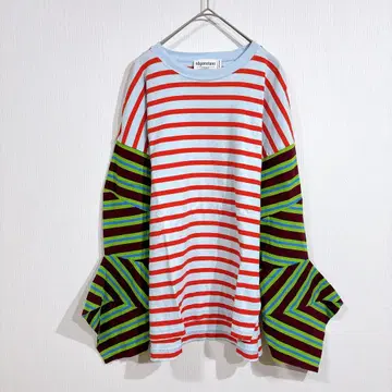 nagonstans 나곤스탠스 보더 패널 슬리브 T셔츠