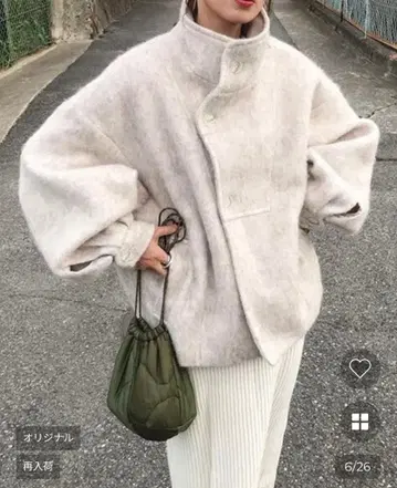 [ 미사용 새상품 ] nugu klee 모헤어 라이크 하프 자켓