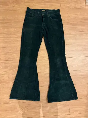 Run & Fly 벨 보텀 코듀로이 그린 영국제 빅 벨