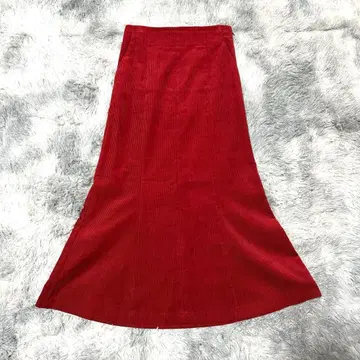 [INED] 플레어 스커트 코듀로이 레드 롱 기장 S 사이즈 [새상품급]