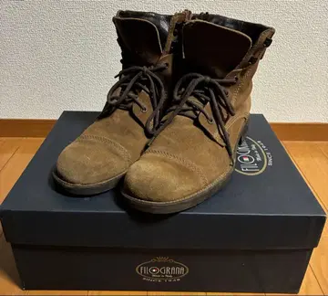 FILOGRANA 스웨이드 사이드 지퍼 부츠 브라운 40입니다.