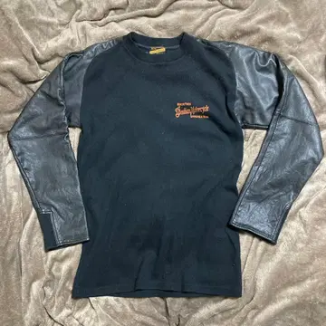 인디언 모터사이클 긴팔 셔츠 가죽 천연 가죽 M