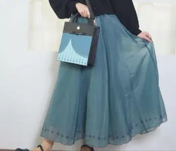 치하루 시마무라 콜라보 DISNEY 안나 여성용 플레어 스커트