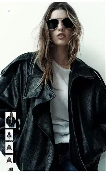 페이크 레더 자켓