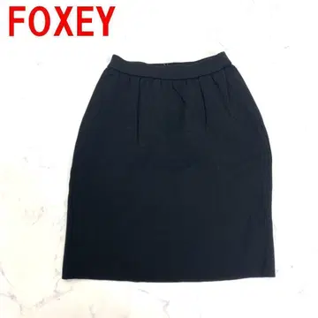 A4766 폭시 미디 스커트 면 니트 소재 스트레치 블랙 38