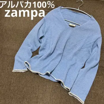 [ z of zampa Organic 알파카 100% 니트 블루 M