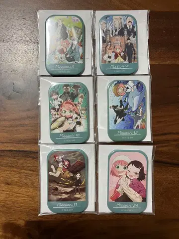 SPY x FAMILY 시즌1 스퀘어 캔뱃지 6개 세트