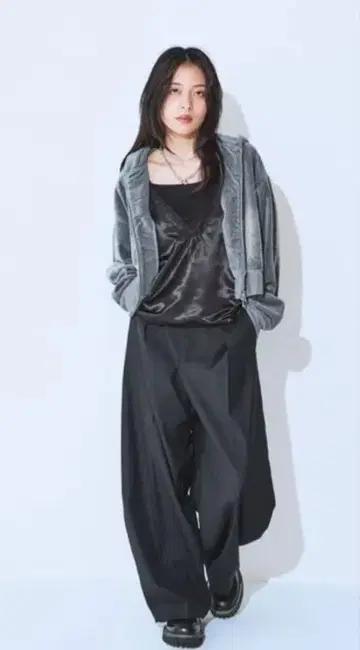 JEANASIS 센터 프레스 와이드 팬츠