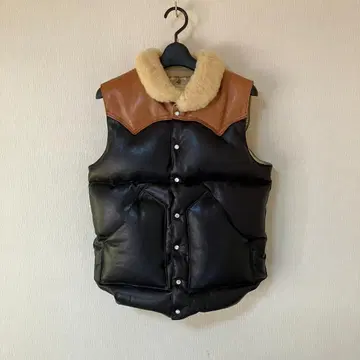 웨어하우스 x 록키 마운틴 올 레더 다운 베스트 36