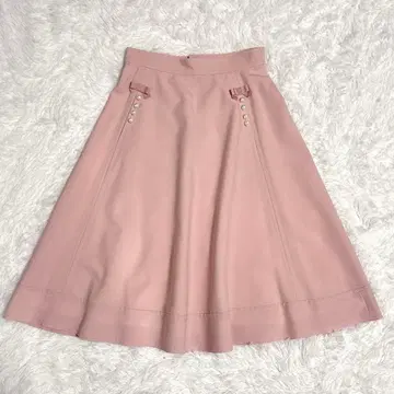 엠즈 그레이시 펄 리본 포함 플레어 스커트 핑크 38