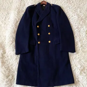 [ 새상품급 ] 나폴레옹 더블 체스터 코트 스웨덴 군 네이비 XL