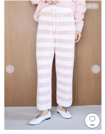 [새상품] 젤라또피케 베비모코 리브 보더 팬츠 프리 사이즈