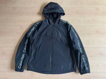 [새상품급] Calvin Klein 블랙 후드 부착 나일론 자켓 후드티