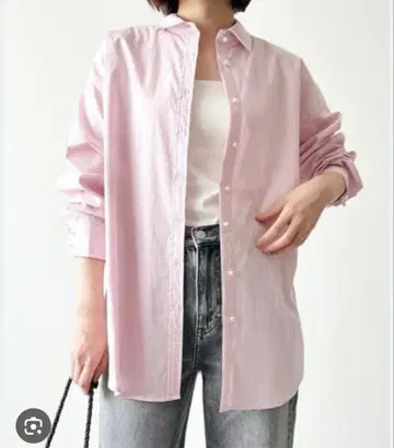 [ Emma Taylor ] 새상품급 펄 단추 오버 사이즈 셔츠