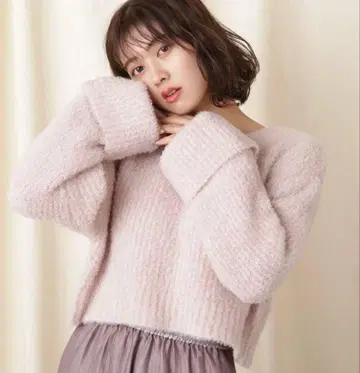 필름 라메 백리본 니트 질 바이 질 스튜어트 베이지