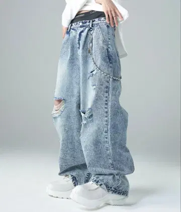 ADRER 빈티지 메이크 와이드 테이퍼드 데님