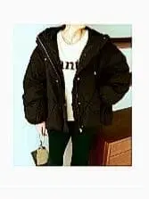 Discoat 블랙 퀼팅 다운 M 사이즈