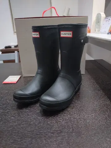 HUNTER 레인부츠 우먼 오리지널 숏 블랙