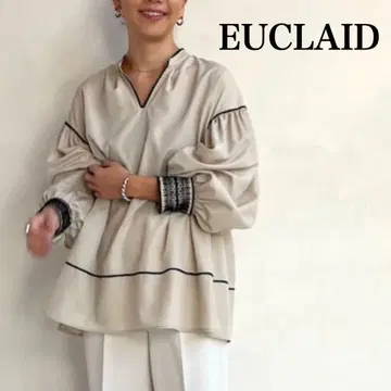 새상품급 EUCLAID 에우클레이드 커프스 레이스 볼륨 슬리브 블라우스