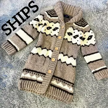 [ 새상품급 ] SHIPS 쉽스 코위찬 니트 숄카라 롱 기장