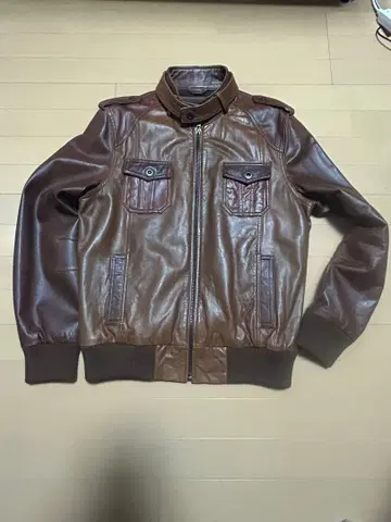 JACK & JONES 브라운 양가죽 자켓