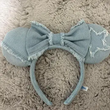 데님풍 리본 포함 미키 귀 머리띠