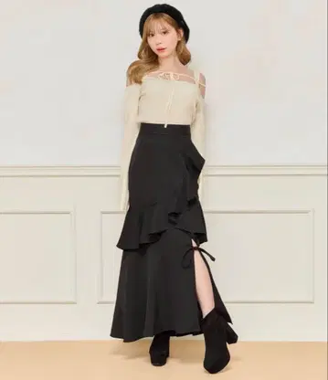 [ apres jour ] 레이스업 리본 스커트