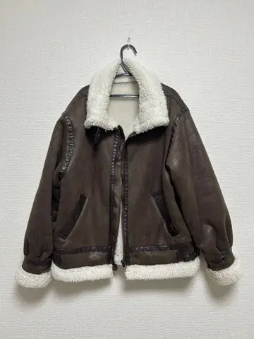 무스탕 코트 브라운